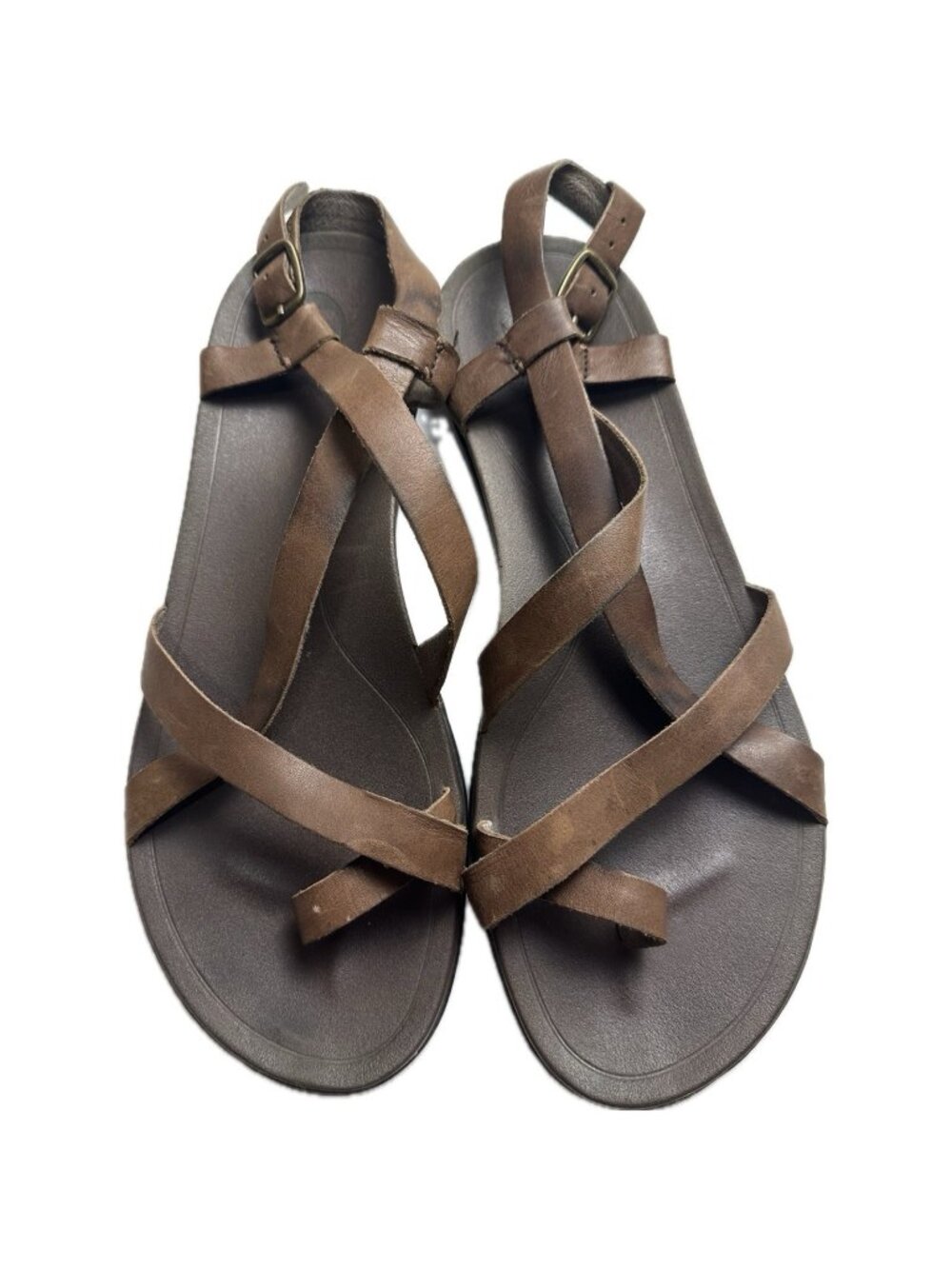 Olukai Women’s Upena' Flat Sandals Brown Coffee Strappy Sandals Leather 11